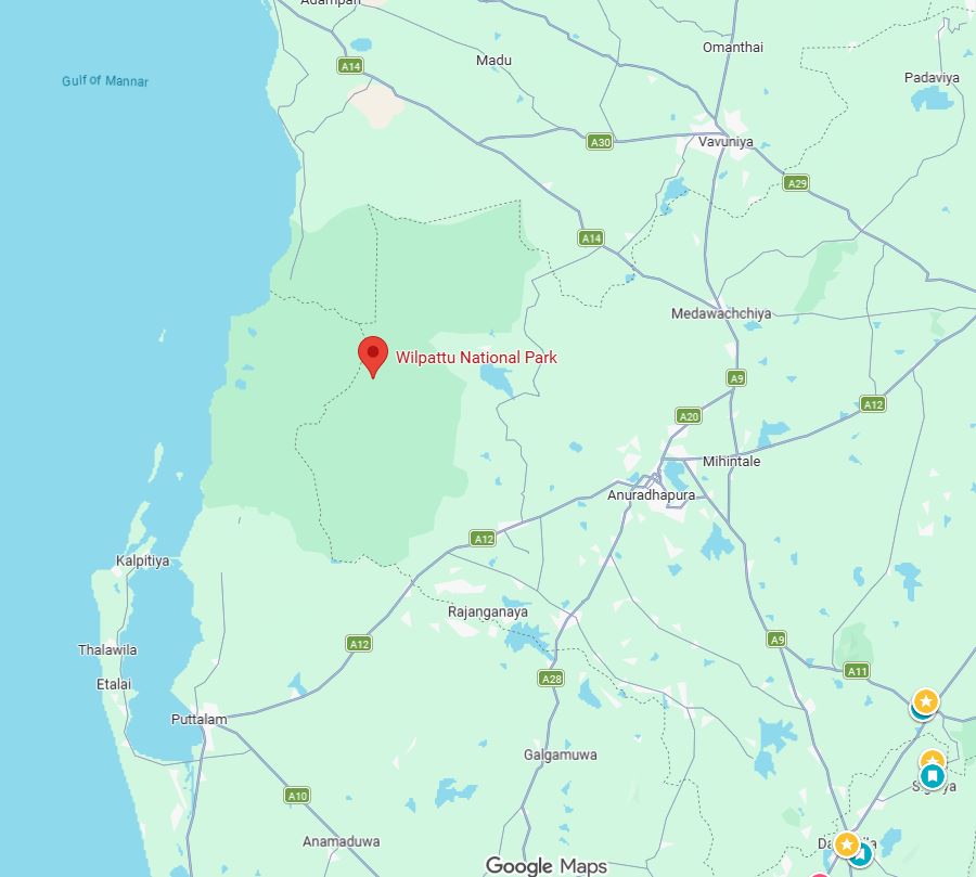 Wilpattu National Park Location